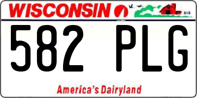 WI license plate 582PLG