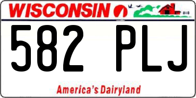 WI license plate 582PLJ