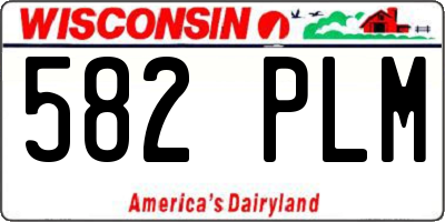WI license plate 582PLM