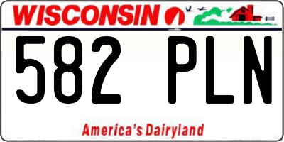 WI license plate 582PLN