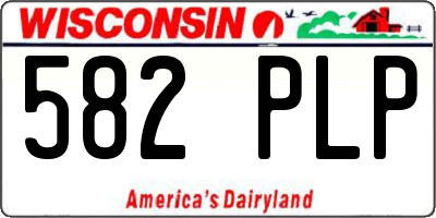WI license plate 582PLP