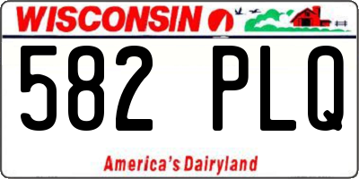 WI license plate 582PLQ
