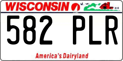 WI license plate 582PLR