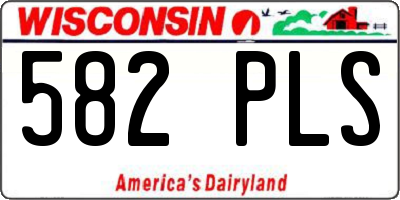 WI license plate 582PLS