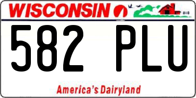 WI license plate 582PLU