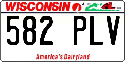 WI license plate 582PLV