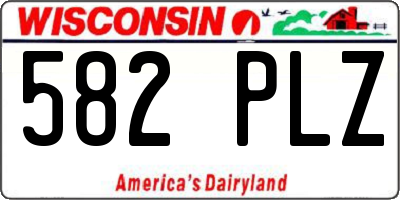 WI license plate 582PLZ