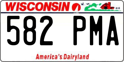 WI license plate 582PMA