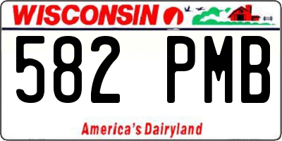 WI license plate 582PMB