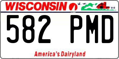 WI license plate 582PMD