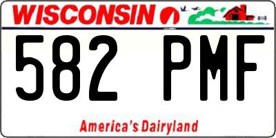 WI license plate 582PMF