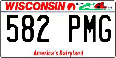 WI license plate 582PMG