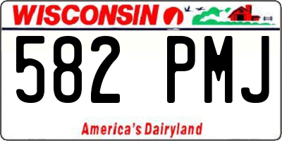 WI license plate 582PMJ