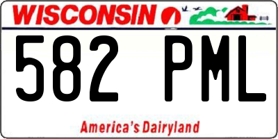 WI license plate 582PML