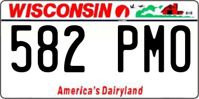 WI license plate 582PMO
