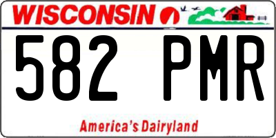 WI license plate 582PMR