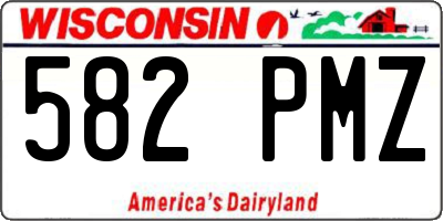 WI license plate 582PMZ