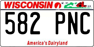 WI license plate 582PNC