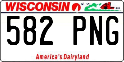 WI license plate 582PNG