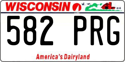 WI license plate 582PRG