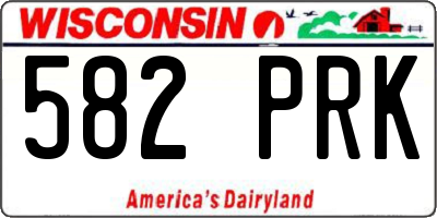 WI license plate 582PRK
