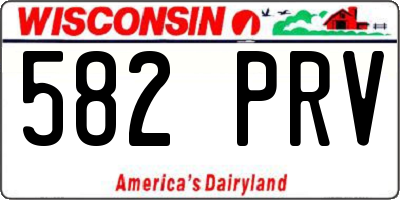 WI license plate 582PRV