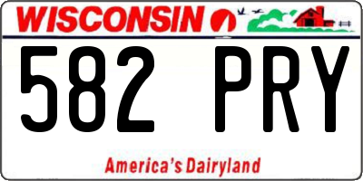 WI license plate 582PRY