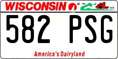 WI license plate 582PSG
