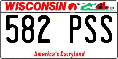 WI license plate 582PSS