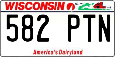 WI license plate 582PTN