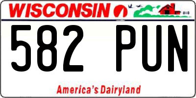 WI license plate 582PUN