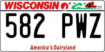 WI license plate 582PWZ