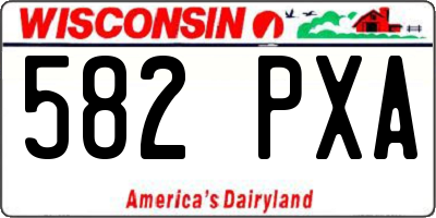 WI license plate 582PXA