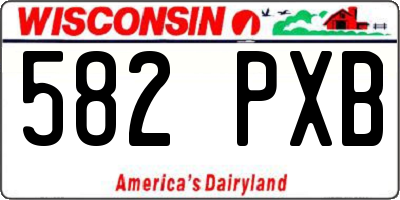 WI license plate 582PXB