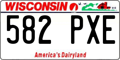 WI license plate 582PXE