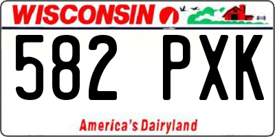 WI license plate 582PXK
