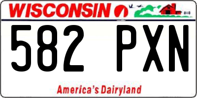WI license plate 582PXN