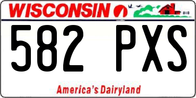 WI license plate 582PXS
