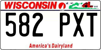 WI license plate 582PXT