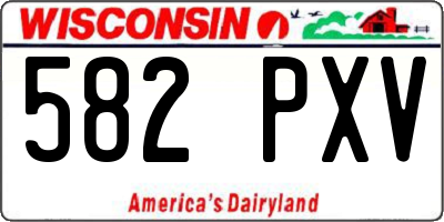 WI license plate 582PXV