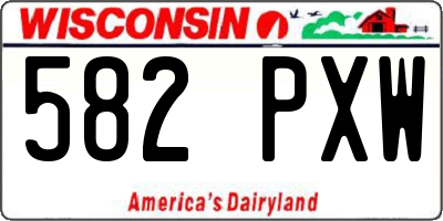 WI license plate 582PXW