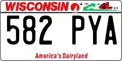 WI license plate 582PYA