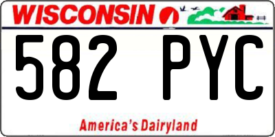 WI license plate 582PYC
