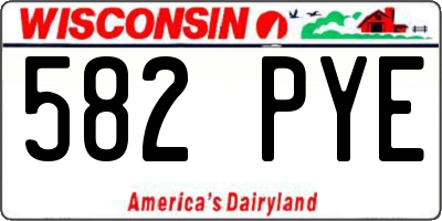 WI license plate 582PYE