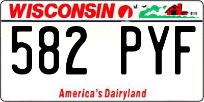 WI license plate 582PYF