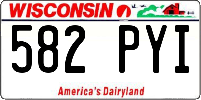 WI license plate 582PYI