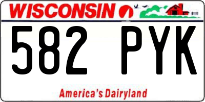 WI license plate 582PYK