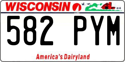 WI license plate 582PYM