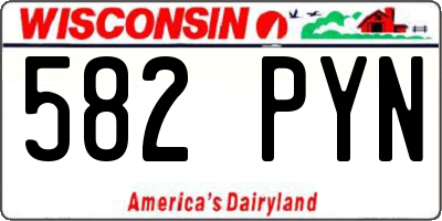 WI license plate 582PYN