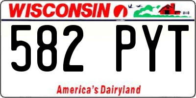 WI license plate 582PYT